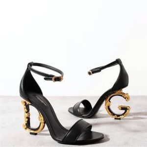 Dolce & Gabbana Baroque DG 105mm leather sandals 39 $1,345